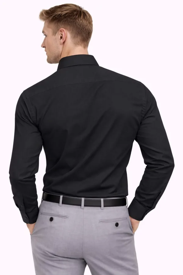 Slim Fit Rahat Kumaş Uzun Kollu  Erkek Gömlek