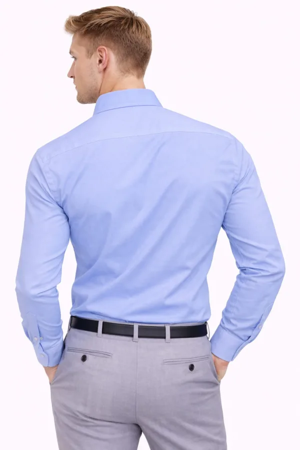 Slim Fit Rahat Kumaş Uzun Kollu  Erkek Gömlek