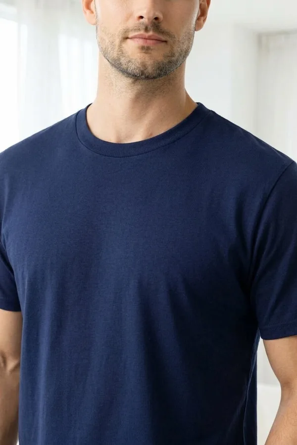 Erkek Basic Tişört Bisiklet Yaka Rahat Oversize