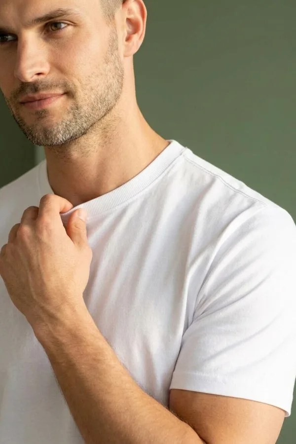 Erkek Tişört Bisiklet Yaka Basic Oversize