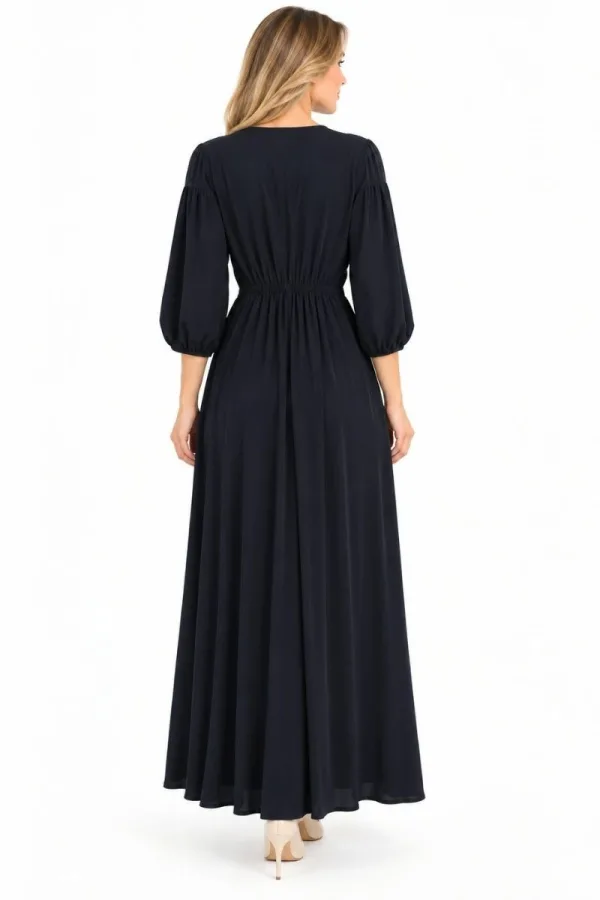 Bayan Beli Lastikli Boydan Elbise B04084