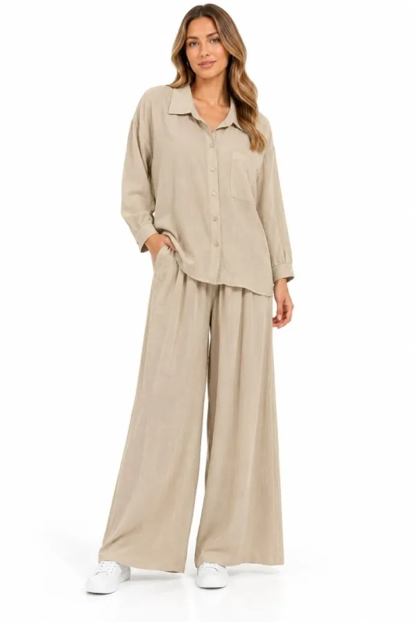 Bayan Belden Bağlamalı Tek Cep Detaylı Pantolon Tunik Takımı
