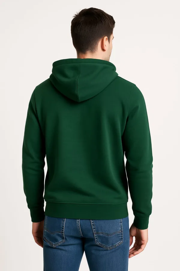 Uzun Kollu Kanguru Cepli Pamuk Karışımlı Baskılı Erkek Kapüşonlu Sweatshirt
