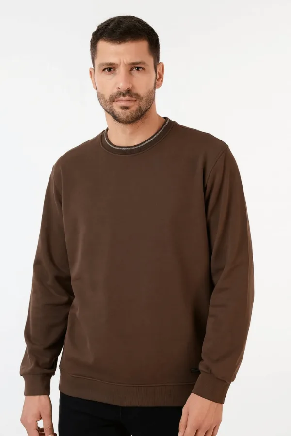 Uzun Kollu Bisiklet Yaka Erkek Sweatshirt