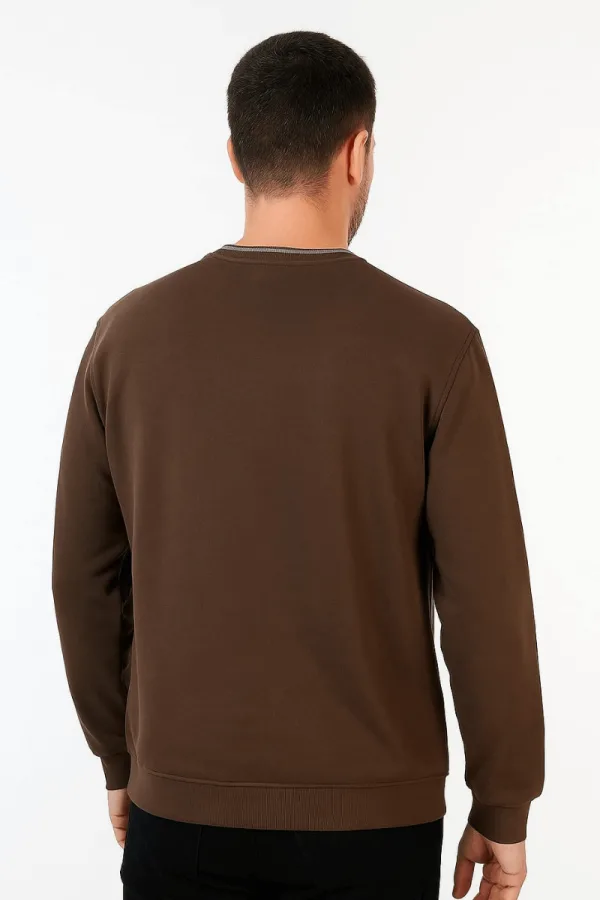 Uzun Kollu Bisiklet Yaka Erkek Sweatshirt