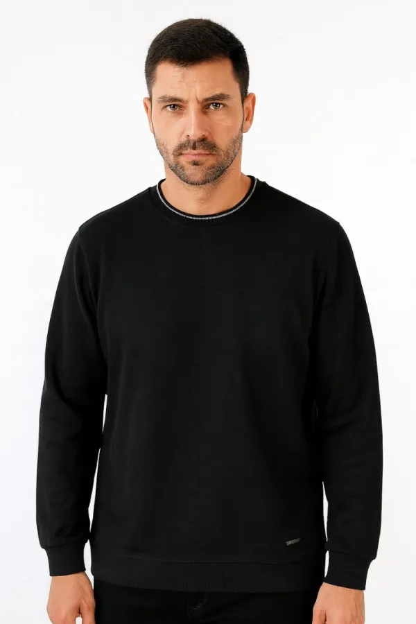 Uzun Kollu Bisiklet Yaka Erkek Sweatshirt