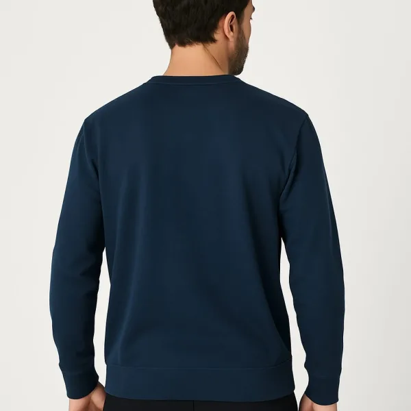 Bisiklet Yaka Uzun Kollu Viskon Karışımlı Regular Kesim Erkek Sweatshirt
