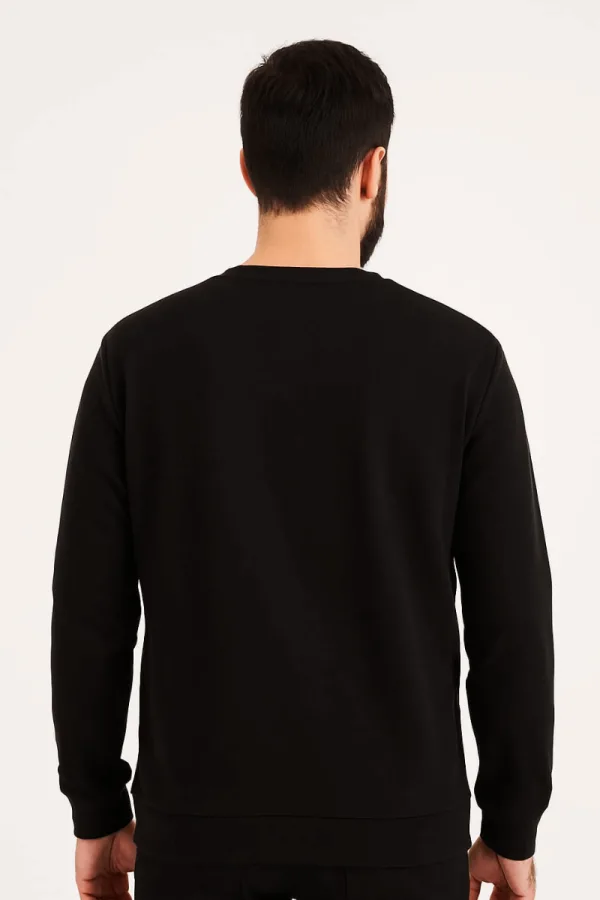 Bisiklet Yaka Uzun Kollu Viskon Karışımlı Regular Kesim Erkek Sweatshirt