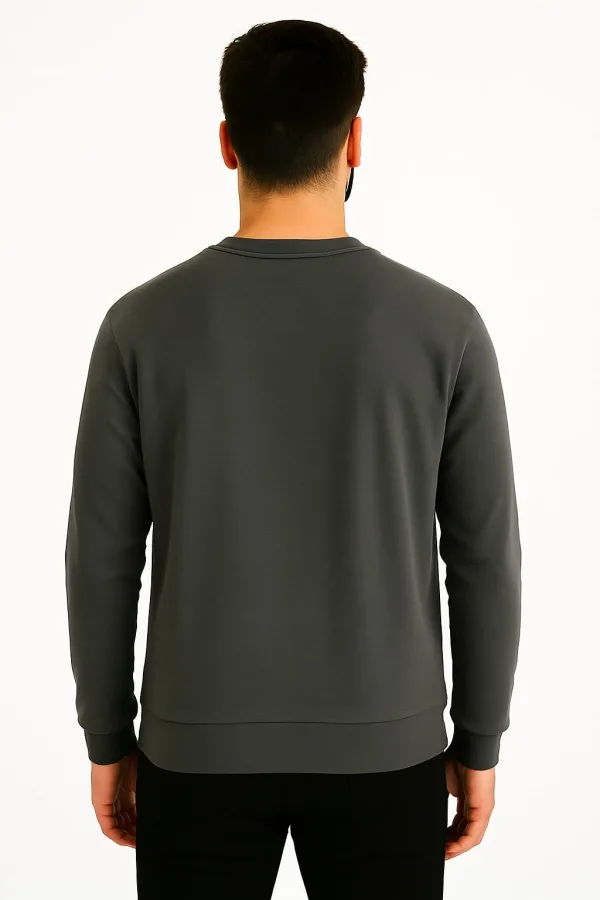 Bisiklet Yaka Uzun Kollu Viskon Karışımlı Regular Kesim Erkek Sweatshirt