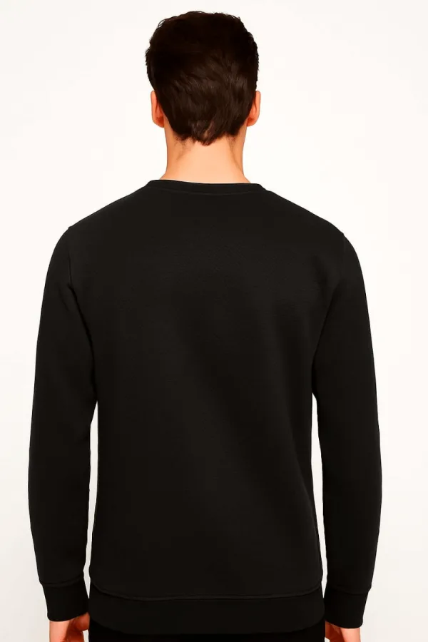 Bisiklet Yaka Uzun Kollu Viskon Karışımlı Regular Kesim Erkek Sweatshirt