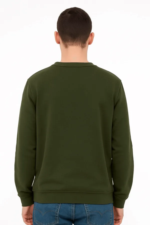 Uzun Kollu Hafif Kumaşlı Bisiklet Yaka  Regular Kesim Erkek Sweatshirt
