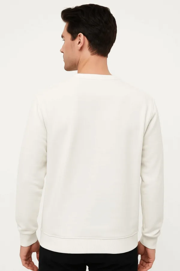 Uzun Kollu Hafif Kumaşlı Bisiklet Yaka  Regular Kesim Erkek Sweatshirt