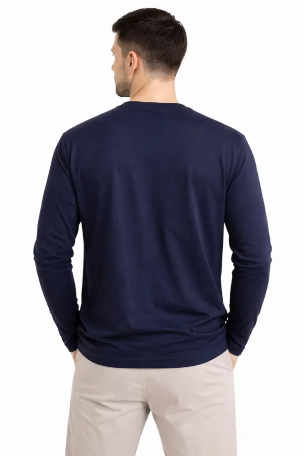 Bisiklet Yaka Uzun Kollu Erkek Sweatshirt