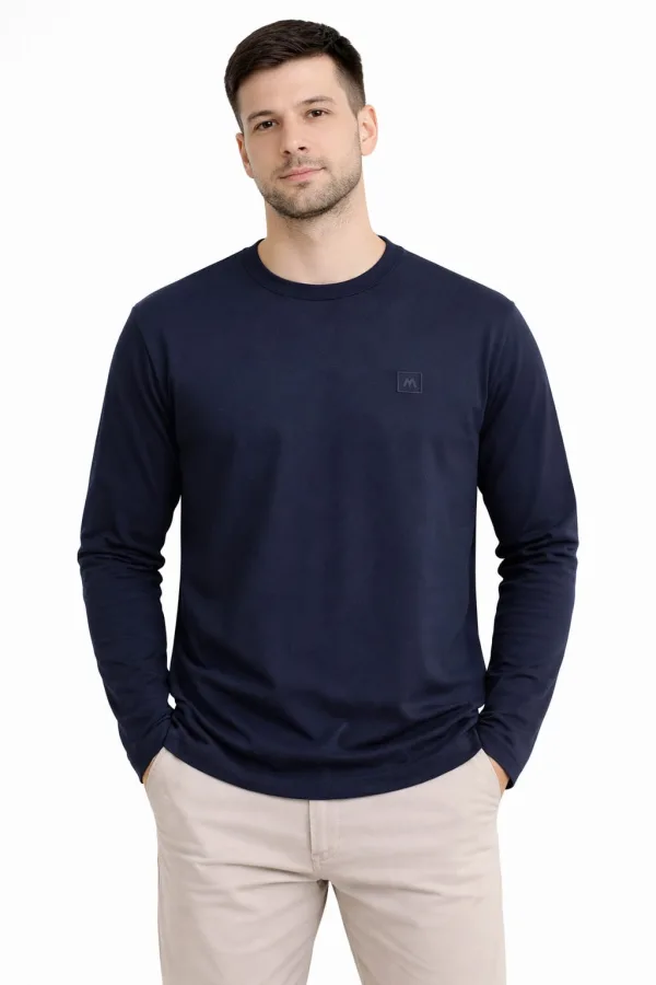 Bisiklet Yaka Uzun Kollu Erkek Sweatshirt