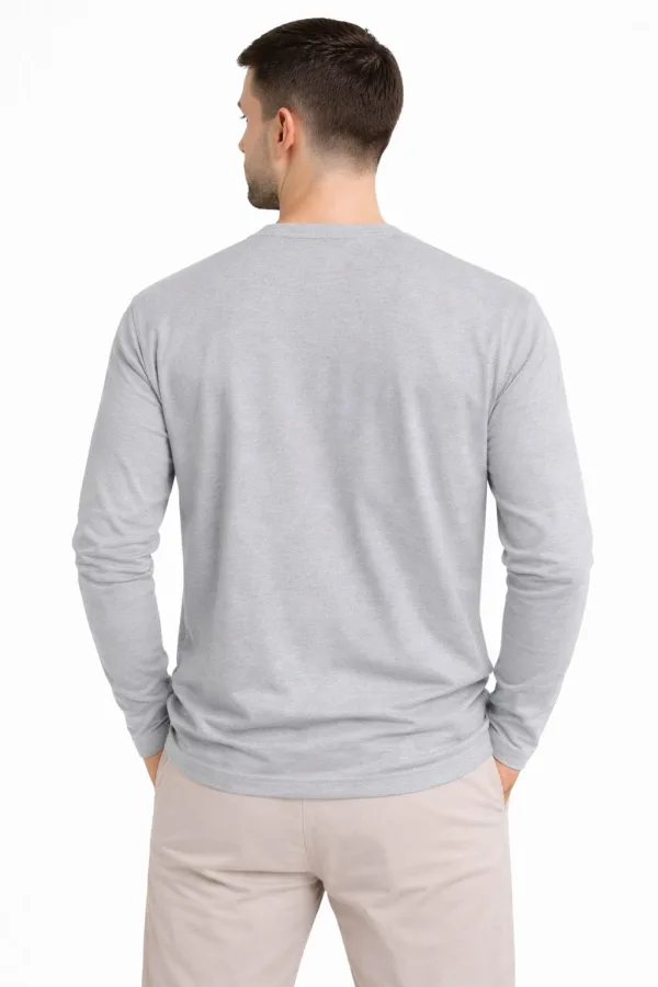 Bisiklet Yaka Uzun Kollu Erkek Sweatshirt
