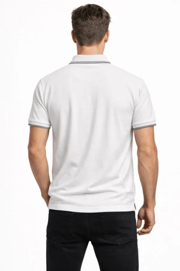 Polo Yakalı Yarım Fermuarlı  Petek Dokulu Kısa Kollu Modern Kesim  Erkek Tişört