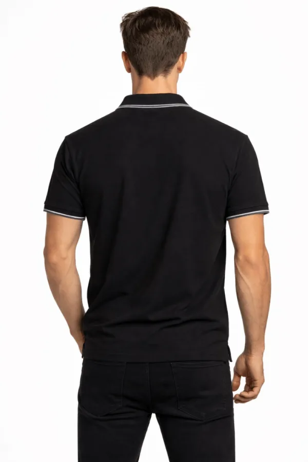 Polo Yakalı Yarım Fermuarlı  Petek Dokulu Kısa Kollu Modern Kesim  Erkek Tişört