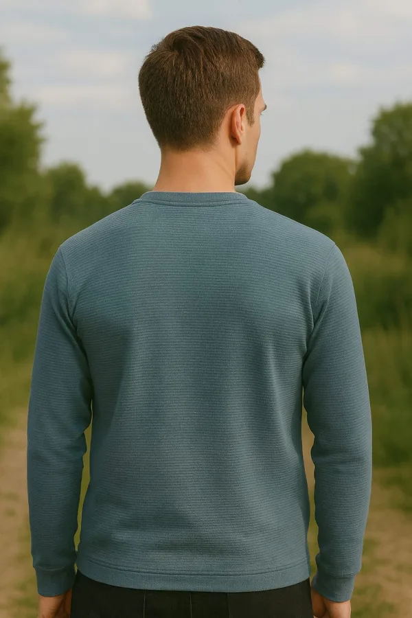 Bisiklet Yaka Uzun Kollu Regular Erkek Baskılı Sweatshirt