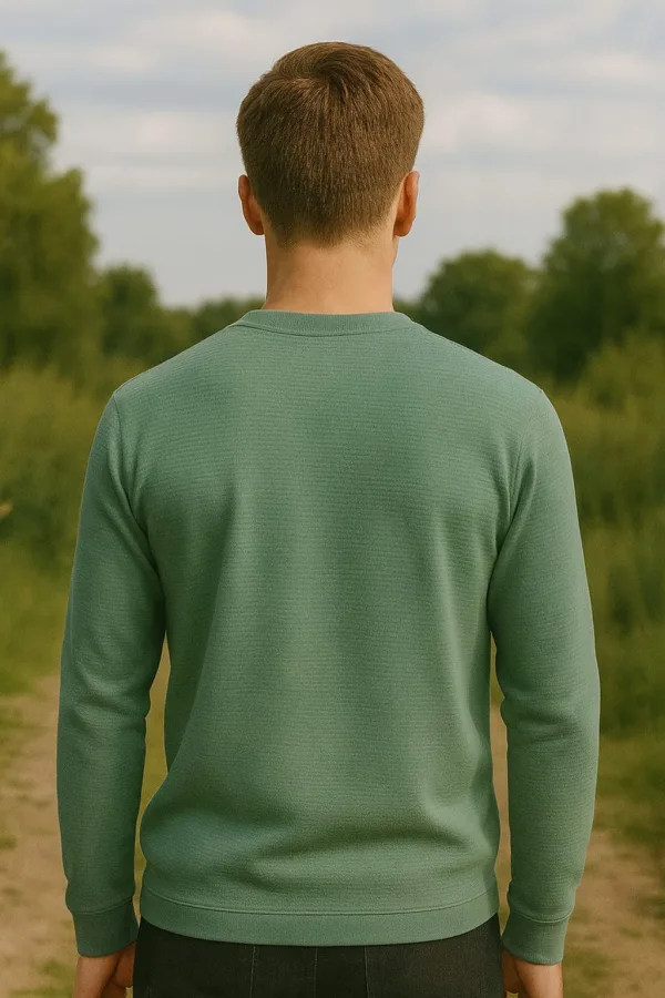 Bisiklet Yaka Uzun Kollu Regular Erkek Baskılı Sweatshirt