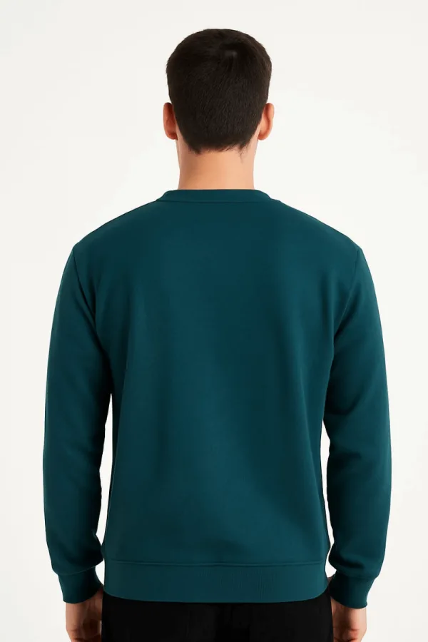 Bisiklet Yaka Uzun Kollu Pamuk Karışımlı Kalın Regular Erkek Sweatshirt