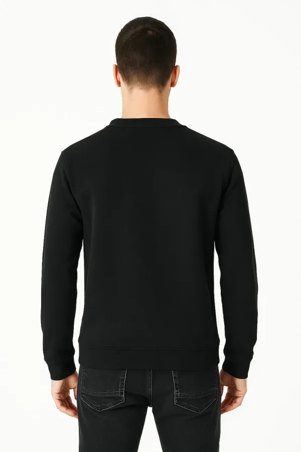 Uzun Kollu İçi Pamuklu Bisiklet Yaka Sweatshirt