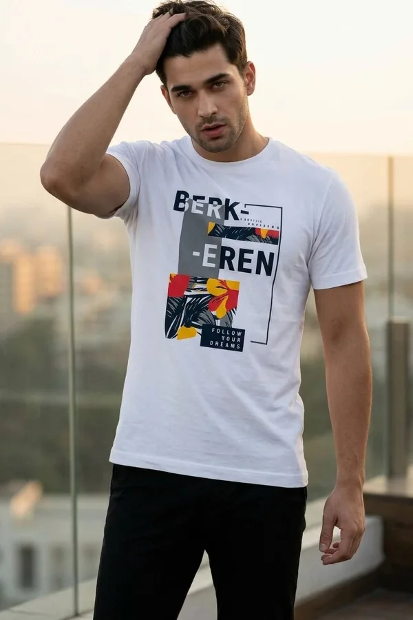 Erkek Basic Bisiklet Yaka Tişört
