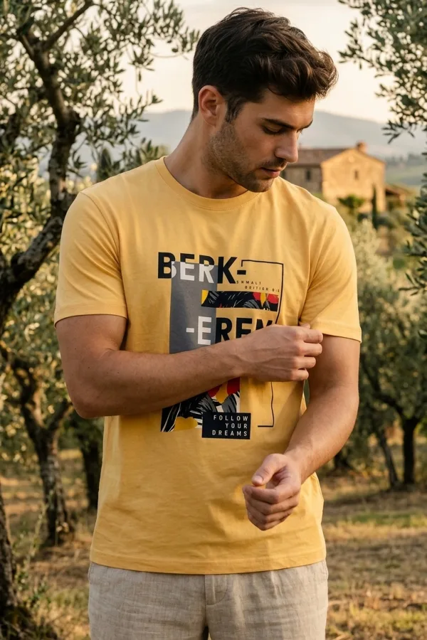 Erkek Basic Bisiklet Yaka Tişört