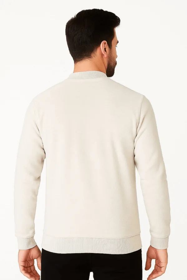 Erkek Baskılı Sweatshirt Bisiklet Yaka Uzun Kollu Dışı Polar Pamuk Karışımlı Regular Kesim