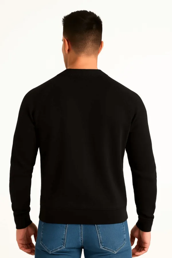 Bisiklet Yaka Uzun Kollu Pamuk Karışımlı Erkek Sweatshirt