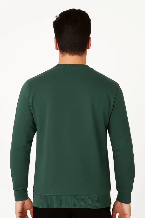 Bisiklet Yaka Pamuklu Yumuşak Dokulu Dayanıklı Kumaş Erkek Sweatshirt
