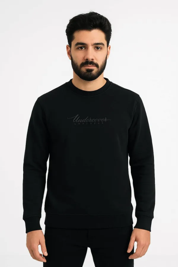 Uzun Kollu İçi Pamuklu Polyester Karışımlı Erkek Baskılı Sweatshirt