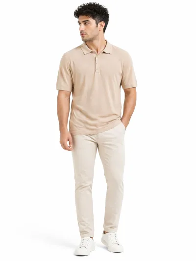 Erkek Triko Tişört Desenli Polo Yaka Cottonel