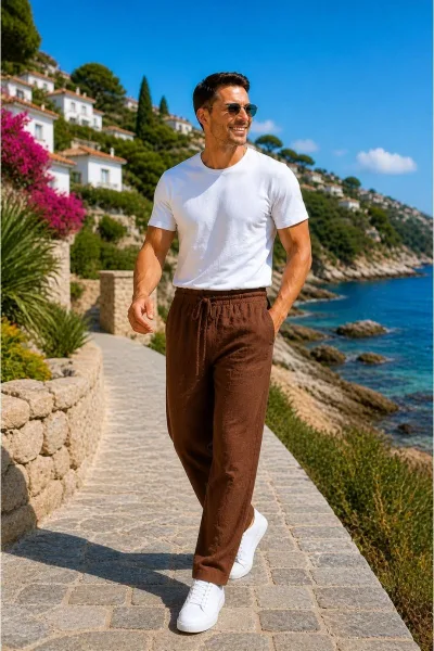 Pamuklu Yandan Cepli İpli Erkek Jagger Pantolon