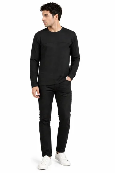 Erkek Bisiklet Yaka sweatshirt