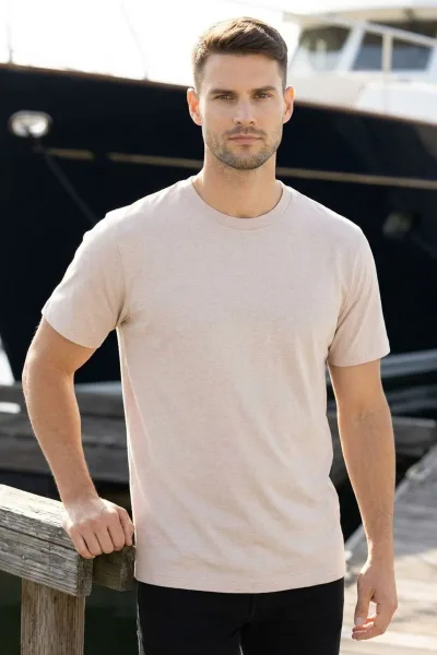 Erkek Basic Tişört Bisiklet Yaka Rahat Oversize