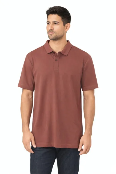 Polo Yaka Düğmeli Kısa Kollu Viskon Karışımlı Erkek Tişört