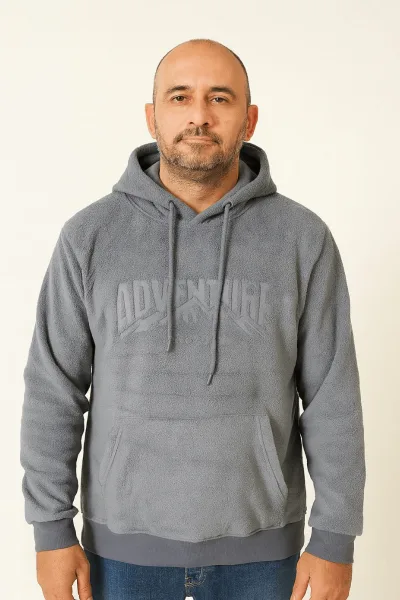Erkek Kapüşonlu Sweatshirt Logolu Regular Hoodie