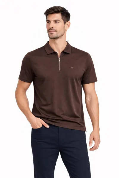 Oysho Regular Fit Polo Yaka Yarım Fermuarlı Kısa Kollu  Tişört