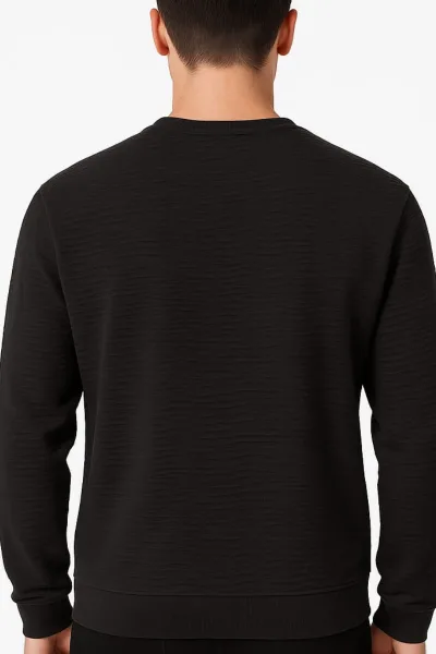 Uzun Kollu Pamuk Karışımlı Bisiklet Yakalı Reguler Kesim Rahat Erkek Sweatshirt