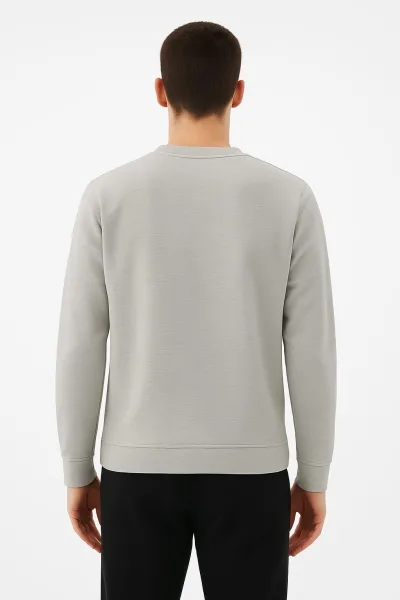 Uzun Kollu İçi Pamuklu Bisiklet Yaka Sweatshirt