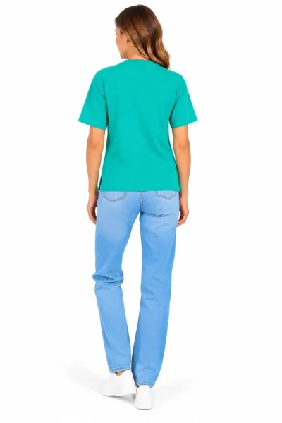Bayan Bisiklet Yaka Oversize Tişört
