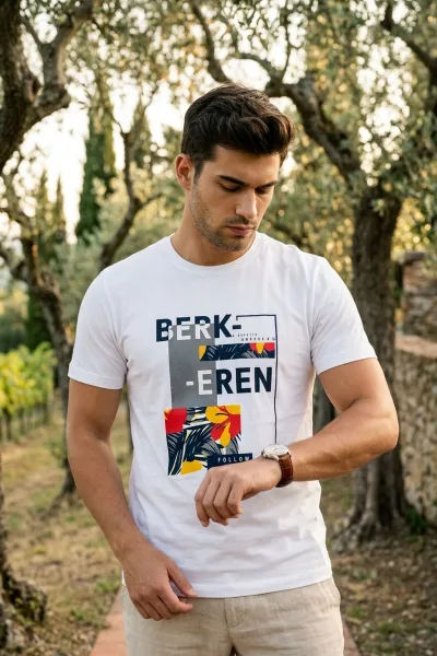 Erkek Basic Bisiklet Yaka Tişört