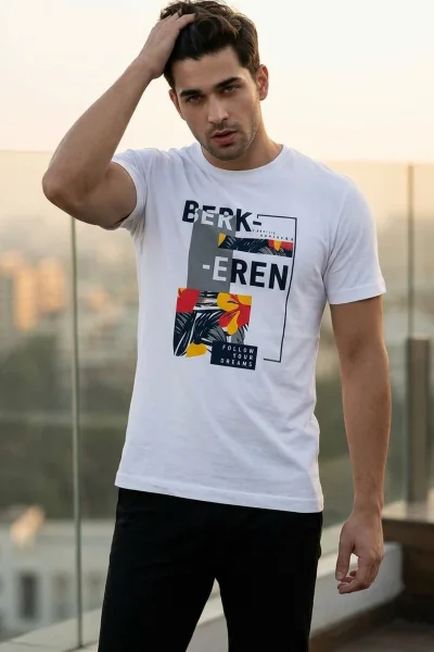 Erkek Basic Bisiklet Yaka Tişört