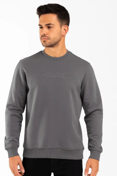 Uzun Kollu İçi Pamuklu Polyester Karışımlı Erkek Baskılı Sweatshirt