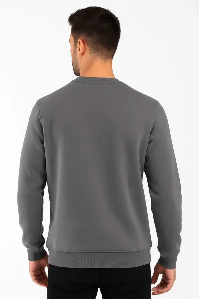 Uzun Kollu İçi Pamuklu Polyester Karışımlı Erkek Baskılı Sweatshirt